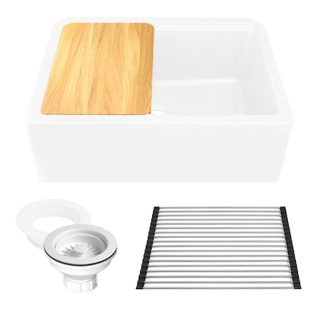 Nantucket Sinks 30-inch Reversible Workstation Granite Composite Apron Sink with Accessory Pack PR3020-APS-W